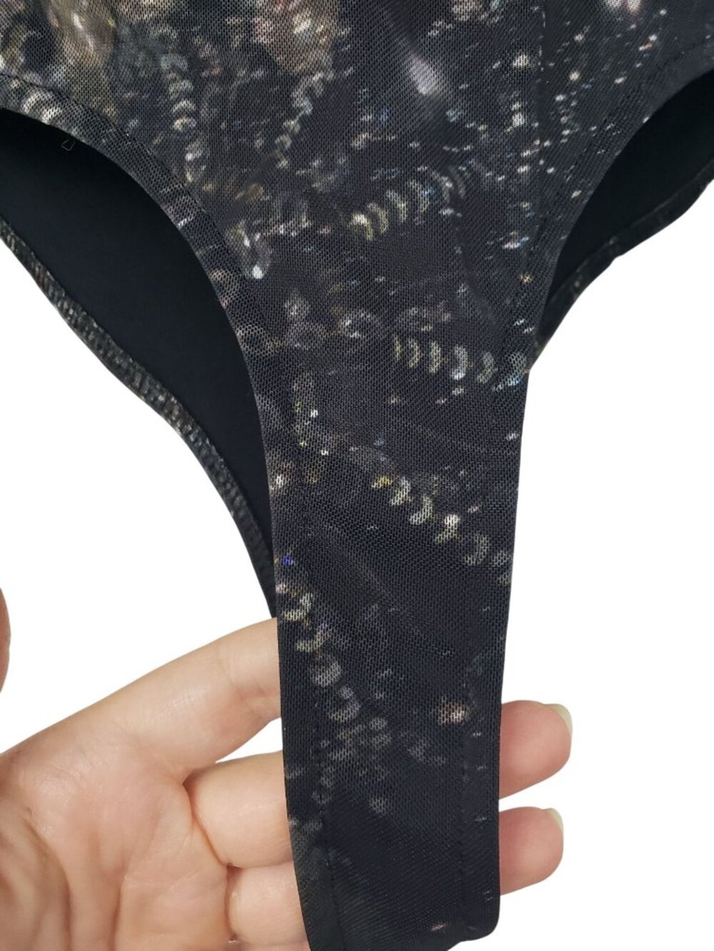 Allsaints Tara Liza Bodysuit Chandelier Mesh Print US 6 Gothic Long Sleeve - Picture 11 of 15